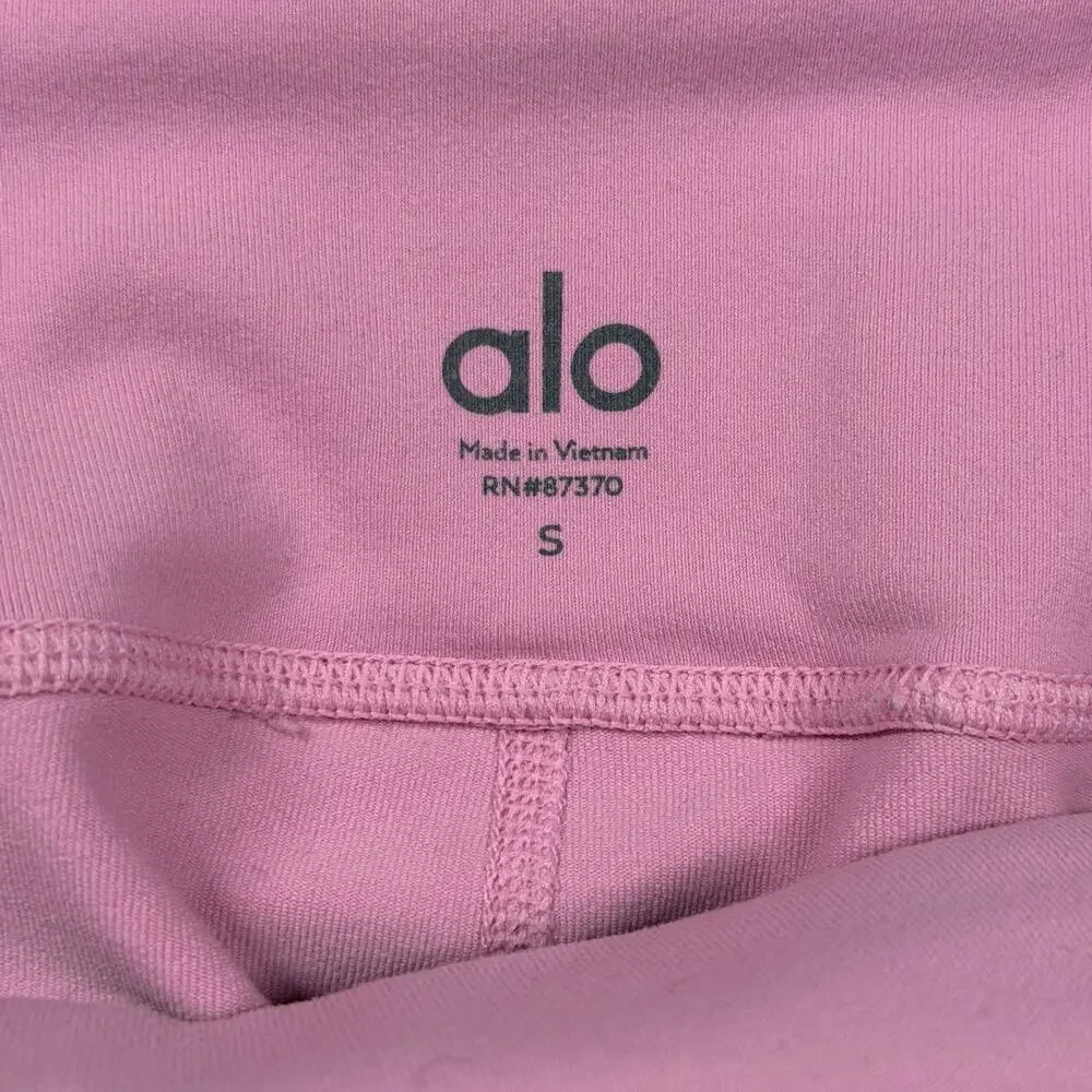 Alo Yoga Airbrush High-Waist Biker Shorts Women’s Small Pink 7” Yoga